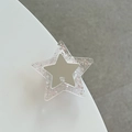 Gros plan du support de téléphone étoile à paillettes avec miroir et texte blanc - Support Adhésif Transparent / Rose