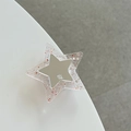 Support de téléphone étoile avec paillettes scintillantes et surface effet miroir - Support Adhésif Transparent / Rouge