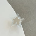 Gros plan du support de téléphone en étoile avec paillettes bleues et finition métal - Support Adhésif Transparent / Bleu