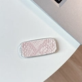 Detail of light pink crocodile pattern flip mirror with smooth acrylic edge finish - Snake Pattern / Pink