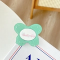 Mint green butterfly glitter phone grip with pink Butterfly cursive text detail - Dark Green