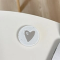 Macro del supporto circolare per telefono con glitter e specchio a cuore argento con testo mi ne - Trasparente-Specchio Cuore Stellato-Bianco
