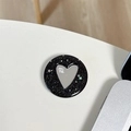 Dettaglio del supporto per telefono a specchio con glitter colorati ed effetto stellato - Trasparente-Specchio Cuore Stellato-Nero