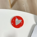 Dettaglio del supporto cellulare glitter rosso con specchio a cuore e testo mine. su bianco - Trasparente-Specchio Cuore Stellato-Rosso