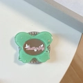 Detail of glittery butterfly phone grip with mirror and sparkling rhinestones - Starry Sky Butterfly Mirror - Dark Green