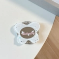 Dettaglio del supporto farfalla glitterata con specchio e base con strass scintillanti - Specchio a Farfalla Cielo Stellato - Bianco