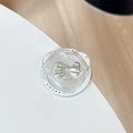 Detail shot of heart-shaped transparent MagSafe phone grip with silver bow accent - 3D Heart Bow (No.11)