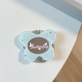 Dettaglio macro del supporto per telefono a farfalla con glitter e strass scintillanti - Specchio a Farfalla Cielo Stellato - Verde Menta