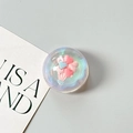 Macro detail of 3D iridescent bear heart popsocket with balloon and basket design - Dreamy Bubble No. 6