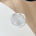 Close-up of heart phone grip with iridescent bow on white gift card packaging - 3D Heart Bow (No.13)