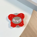 Detail of red glitter butterfly phone grip with oval mirror and crystal accents - Starry Sky Butterfly Mirror - Red