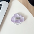 Glittery pearlescent purple cloud-shaped phone grip with silver handmade engraving - Magnetic-Silver Cloud-Glitter Purple