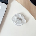Supporto per telefono a nuvola glitterata con stemma in argento fatto a mano - Magnetico-Nuvola d'Argento-Bianco Glitterato