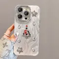 Fonkelend kerstboom iPhone hoesje met 3D-strass steentjes en pareltextuur afwerking - Kerstboom met ster / iPhone 17 Pro Max