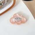 Detail of pink glitter resin cloud phone grip with silver handmade engraving tag - Sticky-Silver Cloud-Glitter Orange