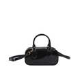Glänzende schwarze Lackleder-Boston-Tasche mit Griffen und verstellbarem Schultergurt - Schwarz