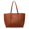 Sac fourre-tout rétro en cuir PU marron avec texte doré Fashion & Bags et grand volume - Marron