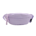 Lavender purple nylon belt bag with woven zipper and black plastic buckle strap - Purple