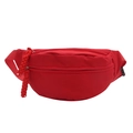 Levendig rode canvas heuptas met gevlochten ritskoord en verstelbare riem op witte basis - Rood