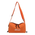 Minimalistische orangefarbene Umhängetasche aus Nylon mit Doppelreißverschluss - Orange