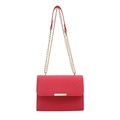 Borsa a tracolla rossa trapuntata con trama a rombi e catena dorata elegante - Rosa