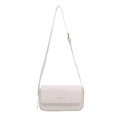 Borsa a tracolla minimalista bianca lucida in similpelle con tracolla regolabile - Bianco