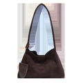 Bolso hobo minimalista de gamuza marrón con correa fina para un estilo casual diario - Marrón