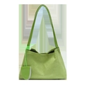 Bolso de hombro minimalista verde salvia en ante con un pequeño monedero a juego - Verde