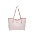 Pink embroidered canvas tote bag for women with large capacity and shoulder straps - No Pendant / Pink