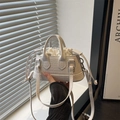 Chique witte crossbodytas met krokodillenpatroon en trekkoord aan de binnenzijde - Wit