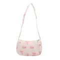 Borsa hobo bianca con rose rosa e fiocchi stampati per uno stile casual e dolce - Bianco