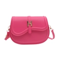 Bolso bandolera rosa chic con cierre en H dorado y correa ajustable - rosa intenso