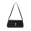Elegante borsa sottobraccio nera stampa coccodrillo con fibbia in metallo oro - Nero
