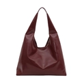 Borsa tote hobo bordeaux in pelle verniciata lucida con tracolla larga e design moderno - Stile 2 / Rosso