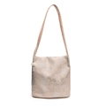 Sac seau rétro chinois rose champagne avec jacquard de paysage et détail de gland - Rose