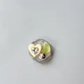 Detail of silver heart gemstone phone grip with sparkling rhinestone on textured base - Silver Foil Style 3