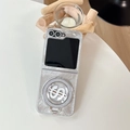 Funda plateada brillante para Samsung Z Flip con soporte de anillo magnético dólar - Soporte Magnético de Dólar Giratorio con Textura de Papel de Aluminio (Samsung ZFlip3)
