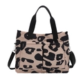Chique shopper met luipaardprint, zwarte handgrepen en schouderband voor dames - Zwart