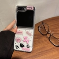 Funda transparente Galaxy Z Flip con dijes de perro globo rosa y adornos de corazón - Funda Rígida Mate-Estrella Brillante-Cachorro Globo Sonriente-Blanco / ZFlip3