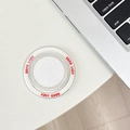 Dettaglio di un supporto magnetico trasparente per telefono con testo Good Luck rosso - goodluck Magnetico - Parte Superiore Adesiva / Bianco