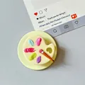 Creative paint palette phone socket with colorful 3D paint drops and mini brush detail - Magnetic Palette Style / Yellow