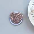 Detail shot of heart-shaped phone socket with rose gold sequins and glitter finish - Magnetic Heart Stand - Light Chasing Dark Pink
