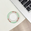 Green gradient magnetic phone socket holder with red Good Luck text on a white desk - goodluck Magnetic - Adhesive Top / Dark Green