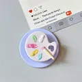 Artist paint palette phone grip with 3D paint dots and purple telescopic stand - Magnetic Palette Style / Purple