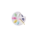 Purple paint palette phone grip with colorful resin pigment blobs and mini brush decor - Transparent Stand Style / Purple