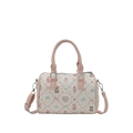 Sac à main Boston rose avec imprimés ours et lapins mignons et bandoulière réglable - Rose