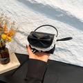 Elegante borsa a mano con fiocco in pizzo nero e tracolla, stile balletto chic - Nero