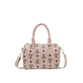 Sac polochon rose avec motif d'ours de dessin animé et bandoulière réglable - Rose