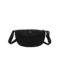 Sac de poitrine sport en nylon noir avec petit imprimé blanc OK et sangle - Noir