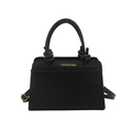 Sac fourre-tout noir à grande capacité avec lettrage doré et poignées nouées chic - Noir